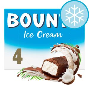 Bounty Chocolate Coconut Ice Cream Bars X 4 200 Ml