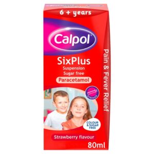 Calpol Sixplus Suspension Sugar Free Strawberry Flavour 6 Years 80 Ml
