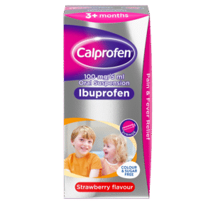 Calprofen Oral Suspension Ibuprofen 3 Months Strawberry Flavour 100 Ml
