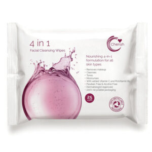 Cherish Face Wipes 4 In 1 Facial Cleanse X 25