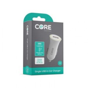 Core Single Usb Car Charger White