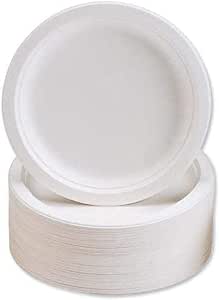 Disposable Compostable Eco Bio Bagasse Sugarcane Round Plates 9 Pack Of 12 Ec 1734 Parcel Rate