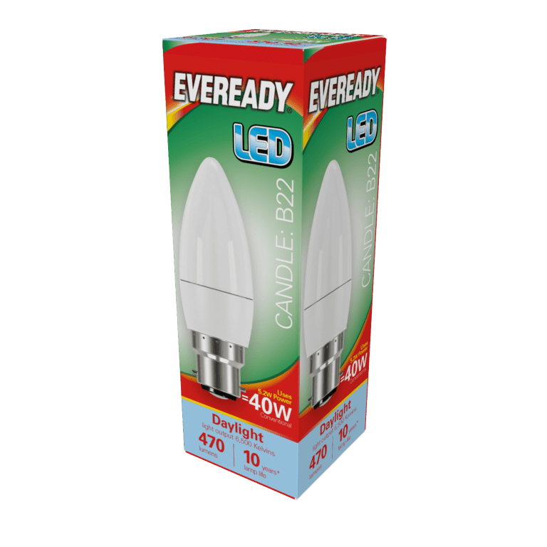 Eveready Led Candle 6 W 470 Lm Daylight 6500 K B 22