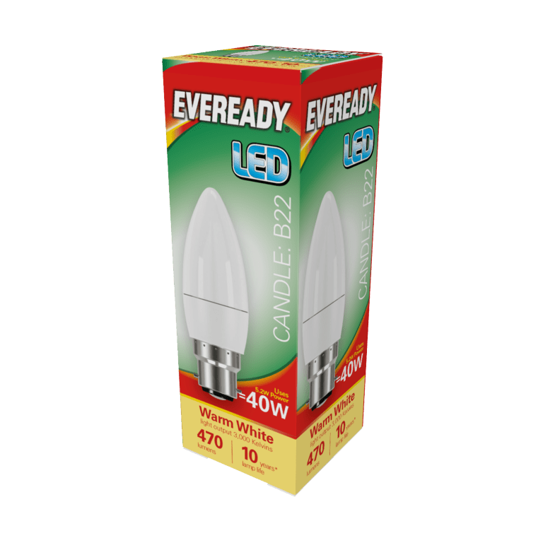 Eveready Led Candle 6 W 470 Lm Warm White 3000 K B 22
