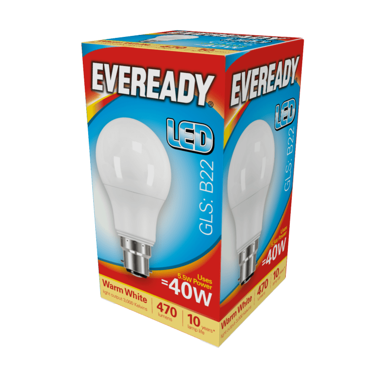 Eveready Led Gls 5 6 W 470 Lm Warm White 3000 K B 22