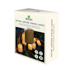 Gem Imports Warm White Cotton Lantern Battery Operated String Lights 2 9 M