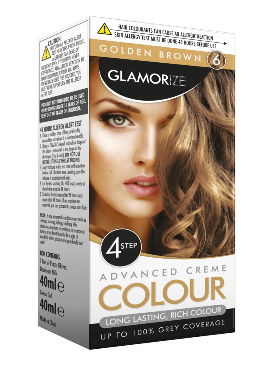 Glamorize Golden Brown Hair Dye Colour No 6