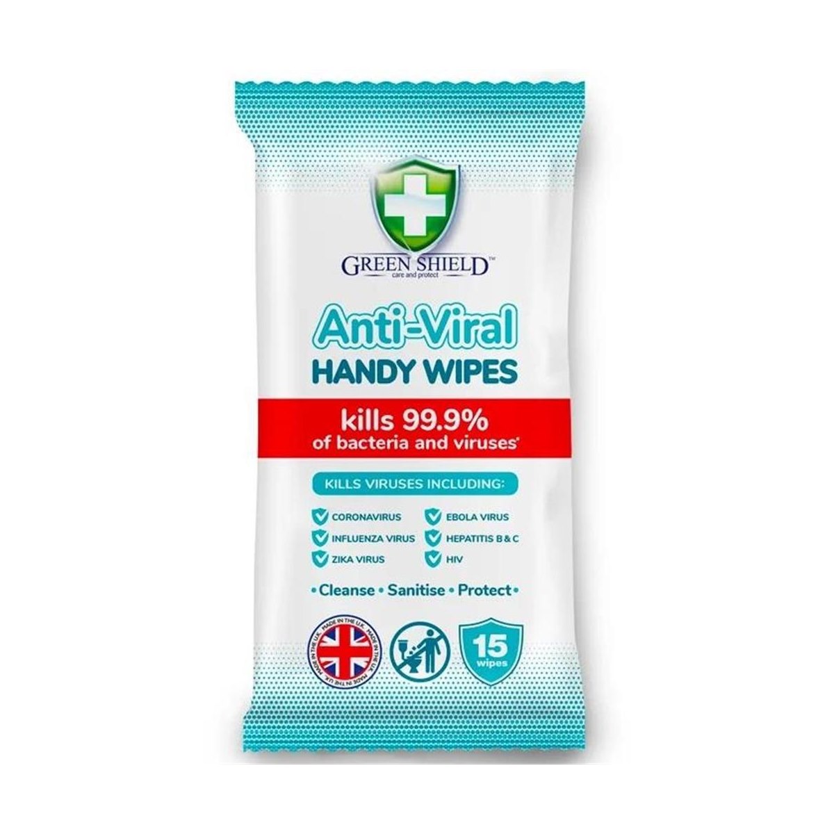 Green Shield Anti Viral Handy 15 Wipes