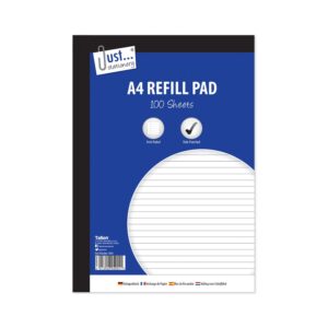 Just Stationery A 4 Wide Ruled Refill Pad 200 Pages