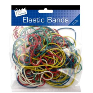 Just Stationery Assorted Colour Elastic Bands 100 G
