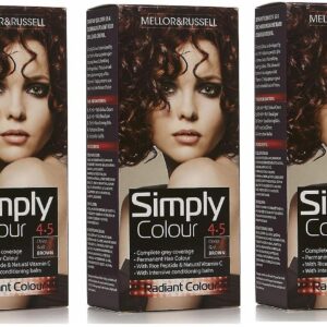 Mellor Russell 3 X Simply Permanent Hair Colour 4 5 Deep Red Brown