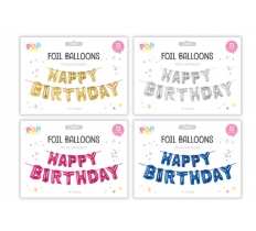 Metallic Happy Birthday Foil Balloons