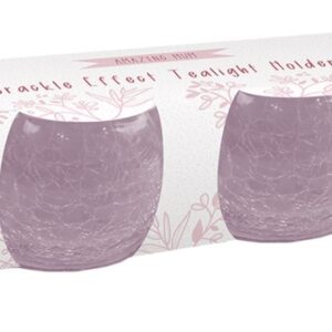 Mothers Day Crackle Effect Tea Light Holders 2 Pack