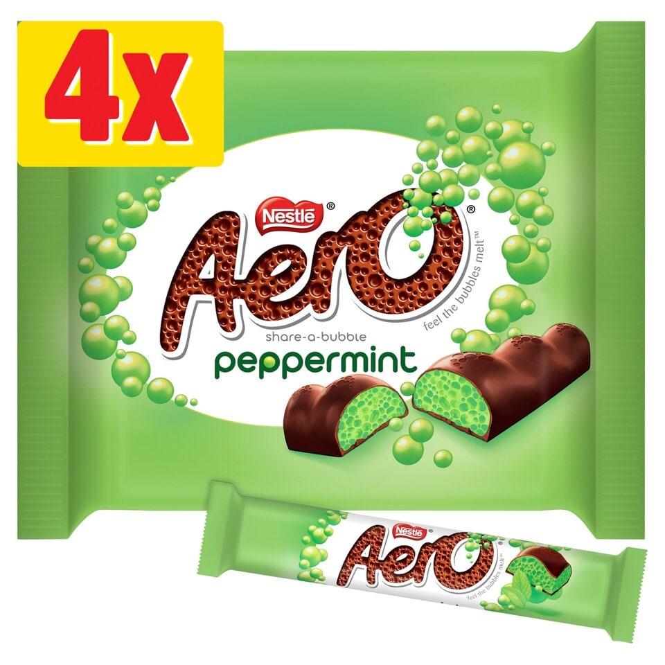 Nestle Aero Bubbly Peppermint Mint Chocolate Bar Multipack 27 G