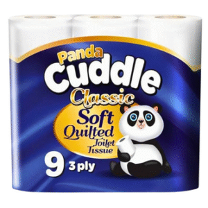 Panda Cuddle Classic Soft Quilted Toilet Roll 3 Ply 9 Rolls
