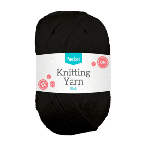 Pocket Acrylic Knitting Yarn Black 75 G