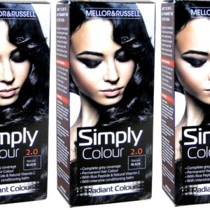 Simply Colour 3 X Mellor Russell Permanent Hair 2 Natural Black