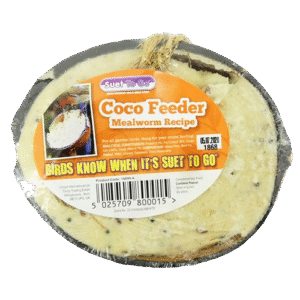Suet To Go Hanging Coconut Feeder With Mealworm