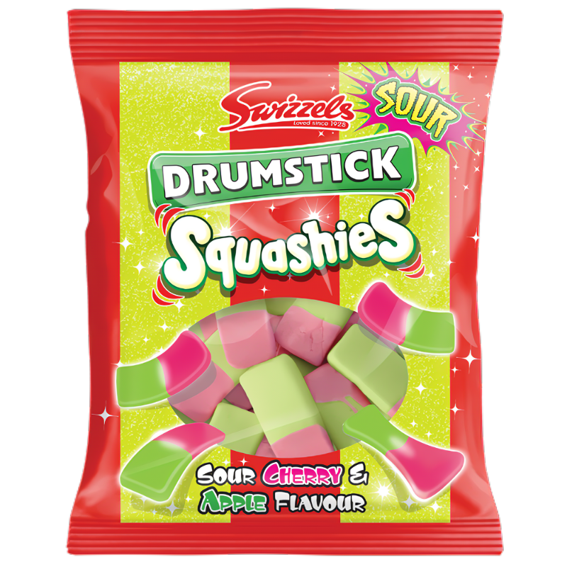 Swizzels Matlow Squashies Drumstick Sour Cherry Apple